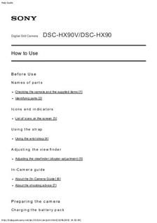 Sony Cyber-shot HX90 manual. Camera Instructions.